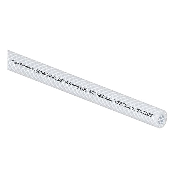 Cole Parmer Reinforced TPE Tubing, Clear, 3/8in ID x 5/8in OD; 25 Ft CP-FLXCBR6-10-25 - main
